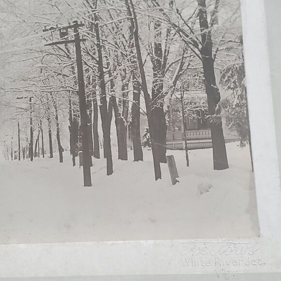 White River Jct Vt Signed 1900 Photograph Winter Scene 5x7 On 9x7 Cardboard - Picture 9 of 12